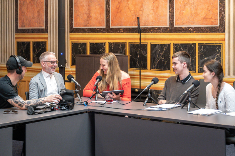 Von links: Christoph Konrath, Moderatorin Tatjana Lukáš, Christoph Polasek, Rebekka Veis