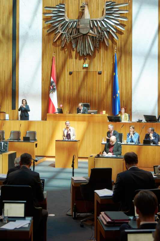 Am Redner:innenpult: Nationalratsabgeordnete Barbara Kolm (FPÖ)