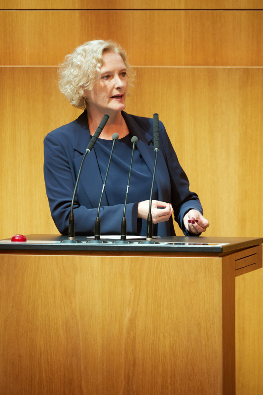 Am Redner:innenpult: Nationalratsabgeordnete Karin Greiner (SPÖ)