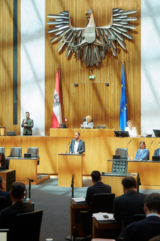 Am Redner:innenpult: Nationalratsabgeordneter Klaus Seltenheim (SPÖ)