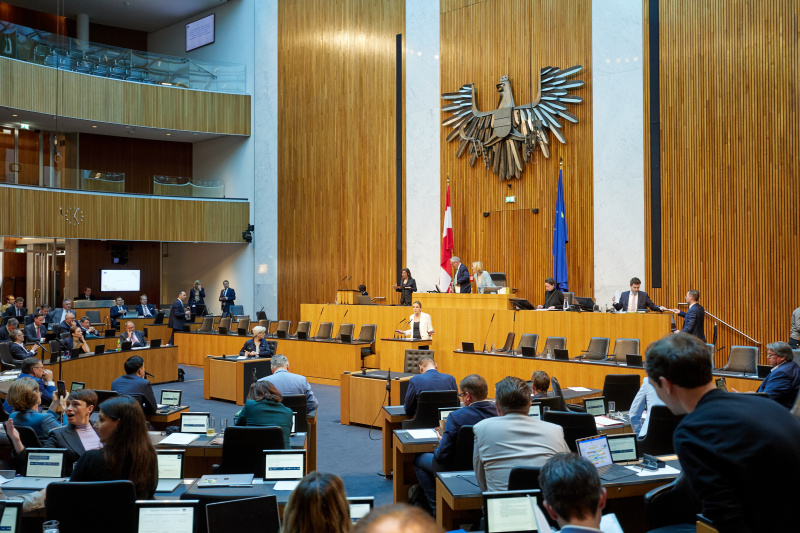 Am Redner:innenpult: Nationalratsabgeordnete Dagmar Belakowitsch (FPÖ)