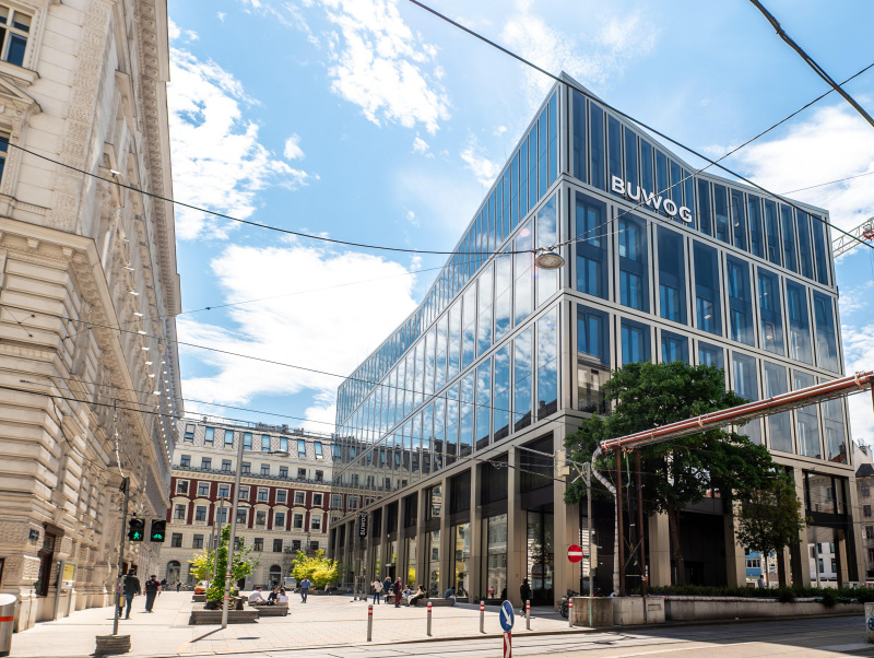 Blick auf das Buwog Gebäude von der Josefstädter Straße