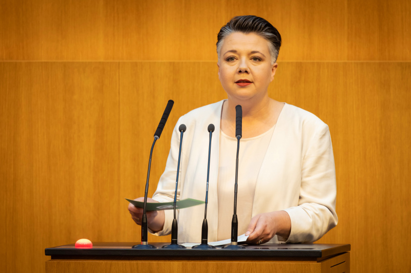 Am Redner:innenpult Nationalratsabgeordnete Olga Voglauer (GRÜNE)