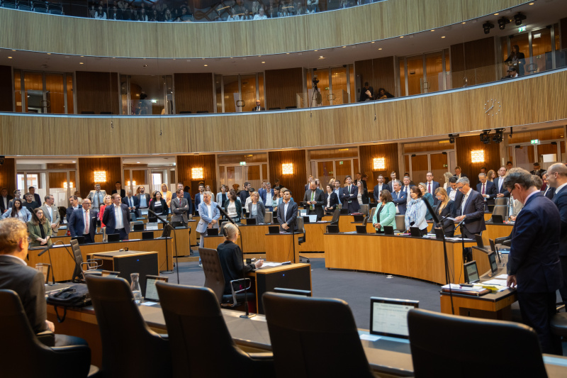 Blick in Richtung Plenum. Abstimmung