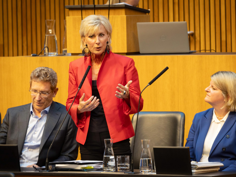 Auf der Regierungsbank von rechts:  Volksanwältin Elisabeth Schwetz, Volksanwältin Gaby Schwarz und Volksanwalt Bernhard Achitz  