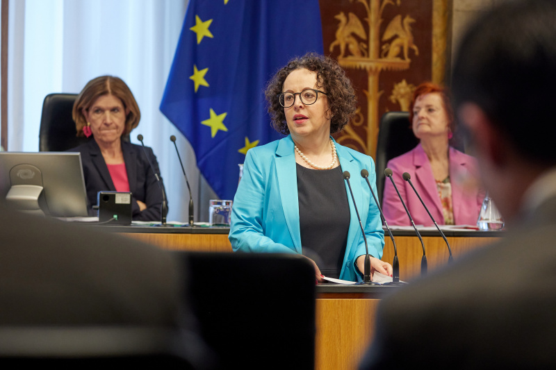 Am Redner:innenpult: Bundesrätin Christine Schwarz-Fuchs (ÖVP)