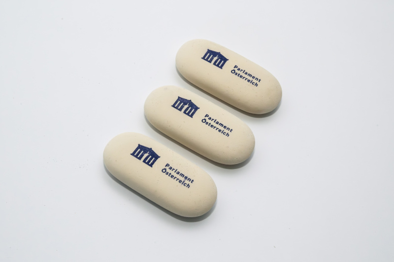 Radiergummi mit Parlamentslogo