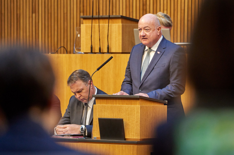 Regierungserklärung. Bundeskanzler Christian Stocker (ÖVP)