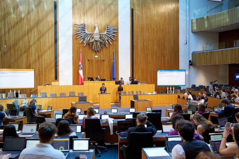 Delegierte am Redner:innenpult