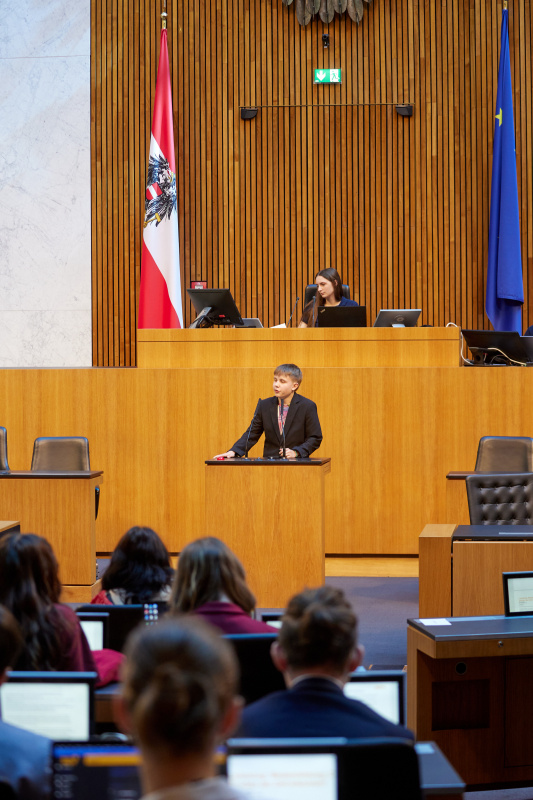 Delegierte am Redner:innenpult