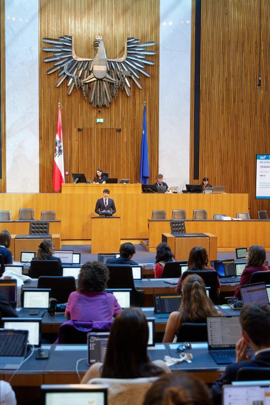 Delegierte am Redner:innenpult