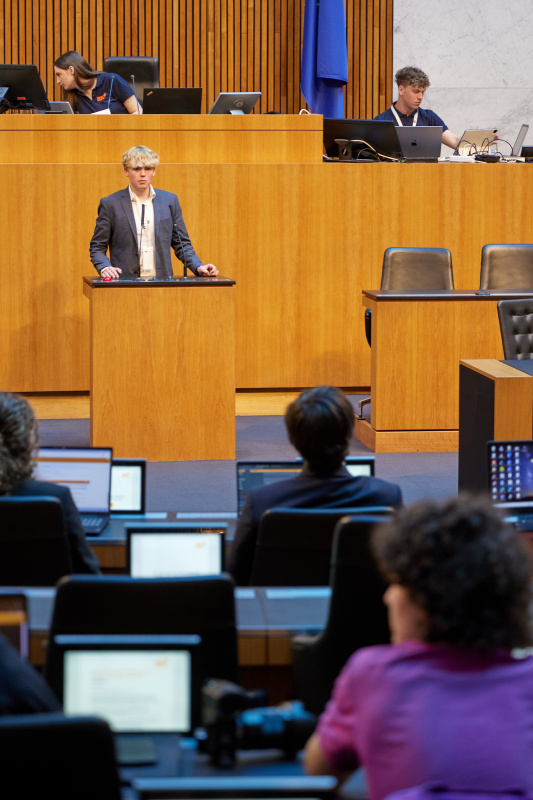 Delegierte am Redner:innenpult