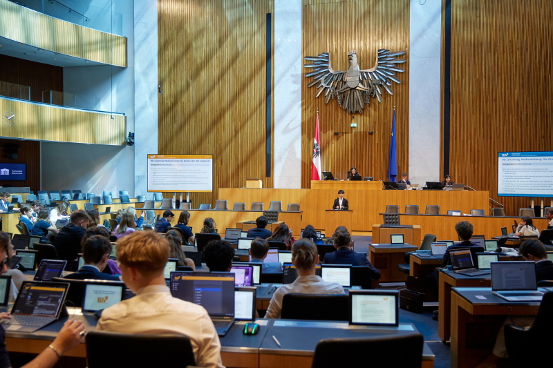 Delegierte am Redner:innenpult