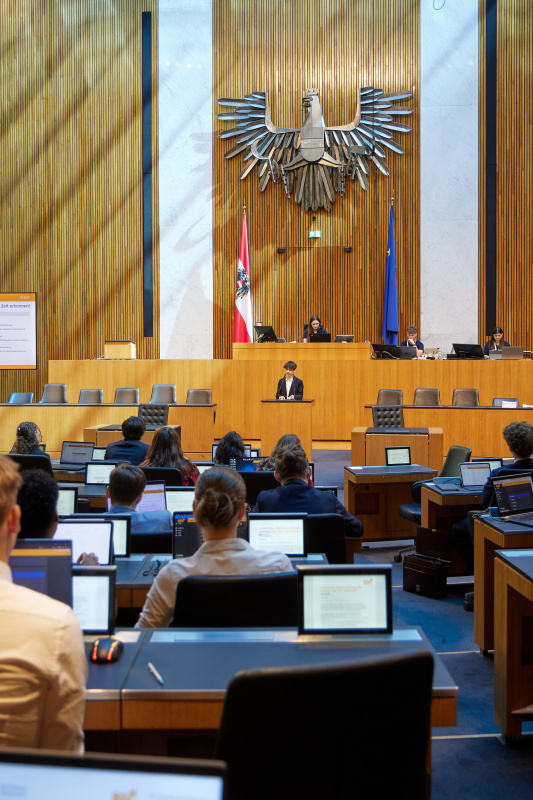 Delegierte am Redner:innenpult