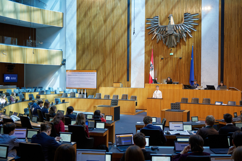 Delegierte am Redner:innenpult