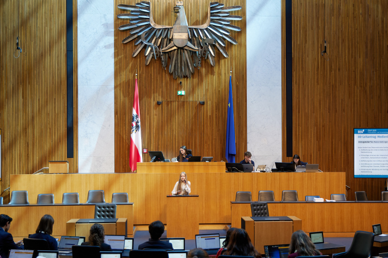 Delegierte am Redner:innenpult