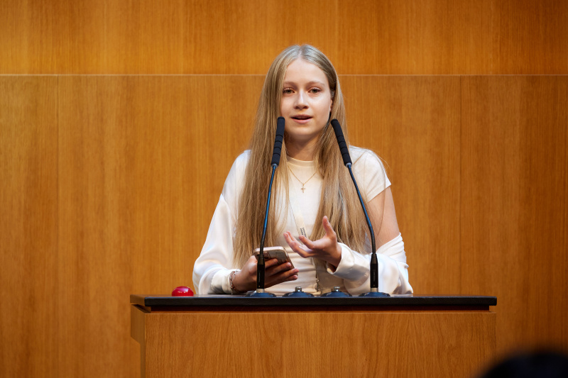 Delegierte am Redner:innenpult