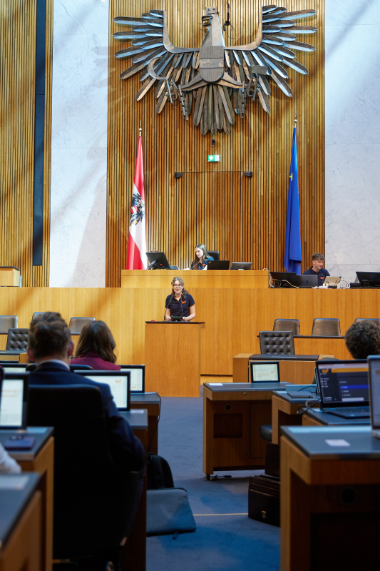 Delegierte am Redner:innenpult