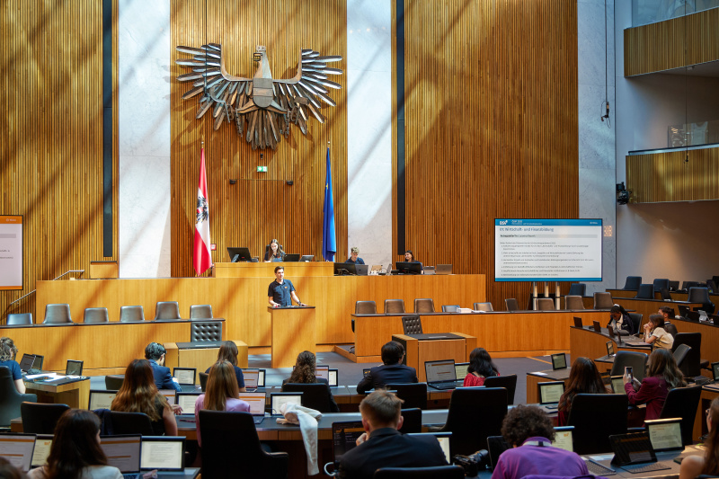 Delegierte am Redner:innenpult