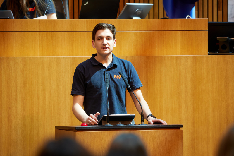 Delegierte am Redner:innenpult