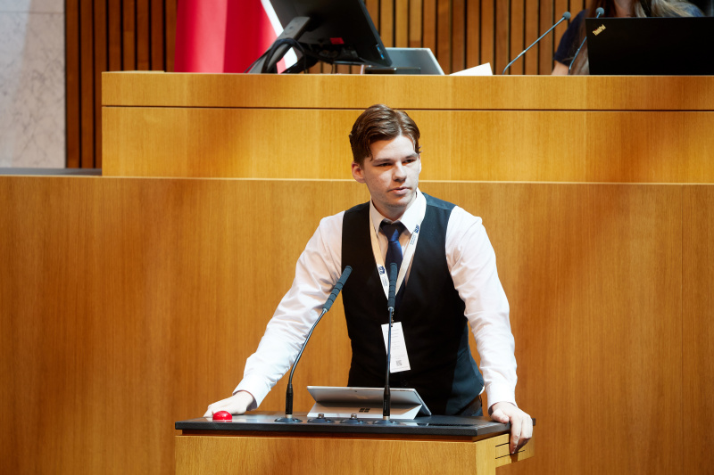 Delegierte am Redner:innenpult