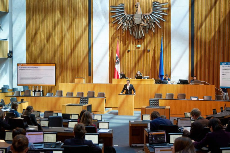 Delegierte am Redner:innenpult