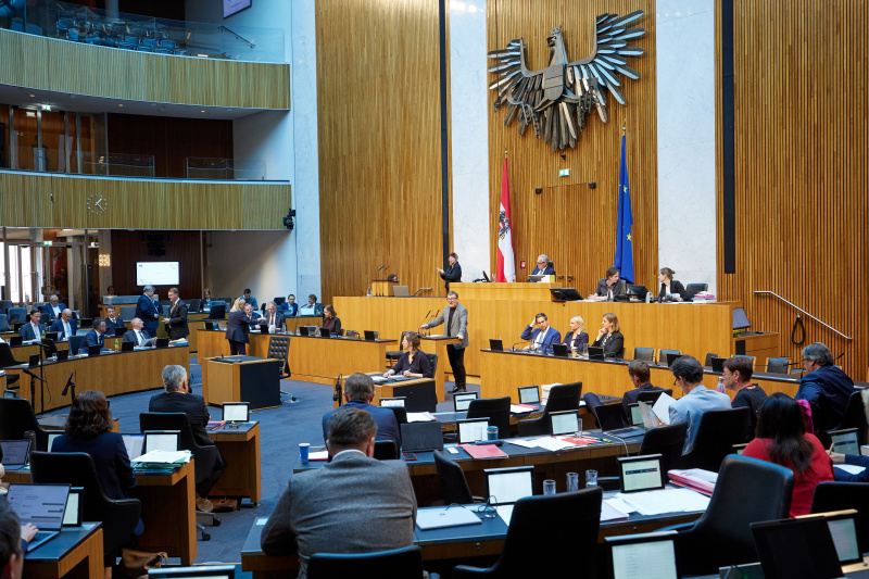 Am Redner:innenpult: Nationalratsabgeordneter Markus Koza (GRÜNE)