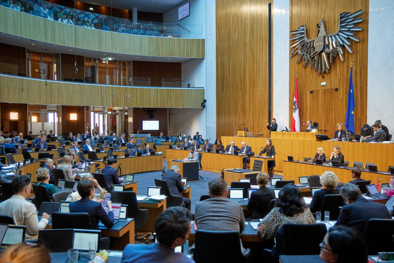 Am Redner:innenpult: Nationalratsabgeordnete Julia Elisabeth Herr (SPÖ)