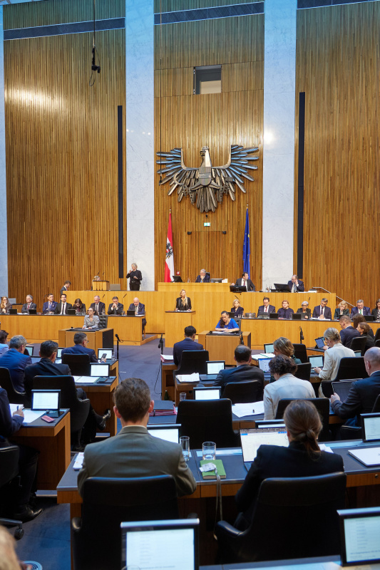 Am Redner:innenpult: Nationalratsabgeordnete Juliane Bogner-Strauß (ÖVP)