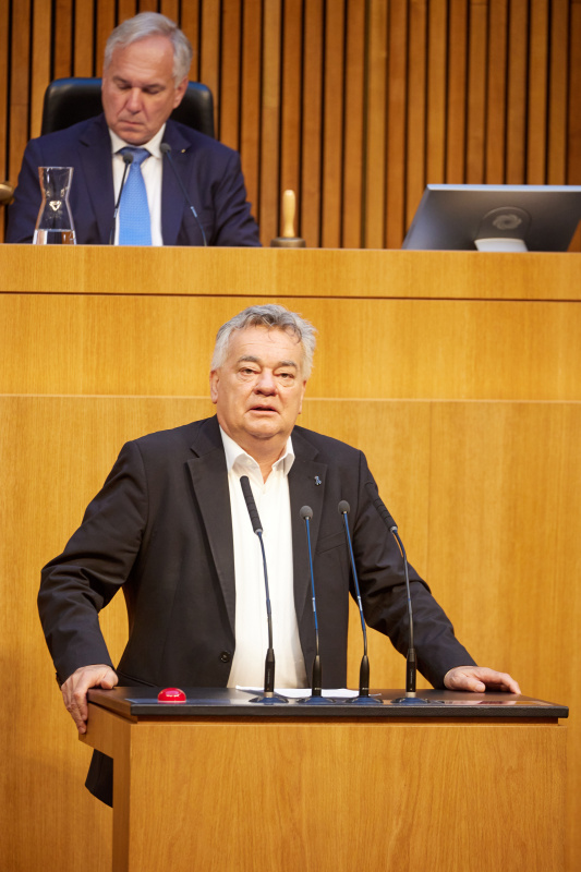 Am Redner:innenpult: Klubobmann Werner Kogler (GRÜNE)