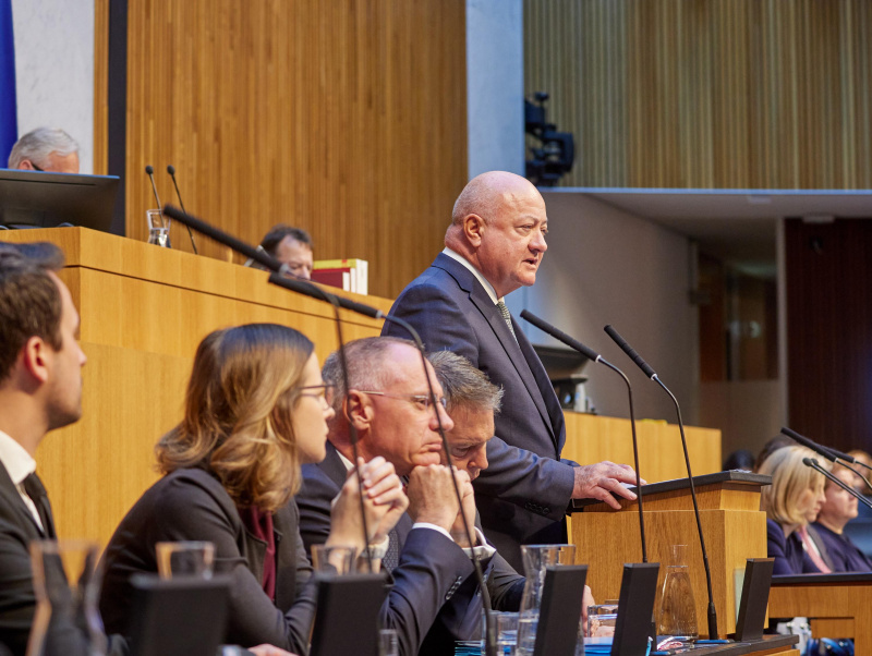 Regierungserklärung. Bundeskanzler Christian Stocker (ÖVP)   