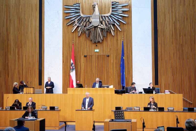 Am Redner:innenpult: Nationalratsabgeordneter Werner Herbert (FPÖ)