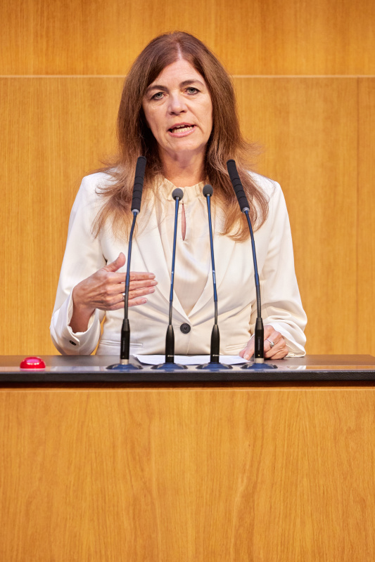 Am Redner:innenpult: Nationalratsabgeordnete Angelika Baumgartner (ÖVP)