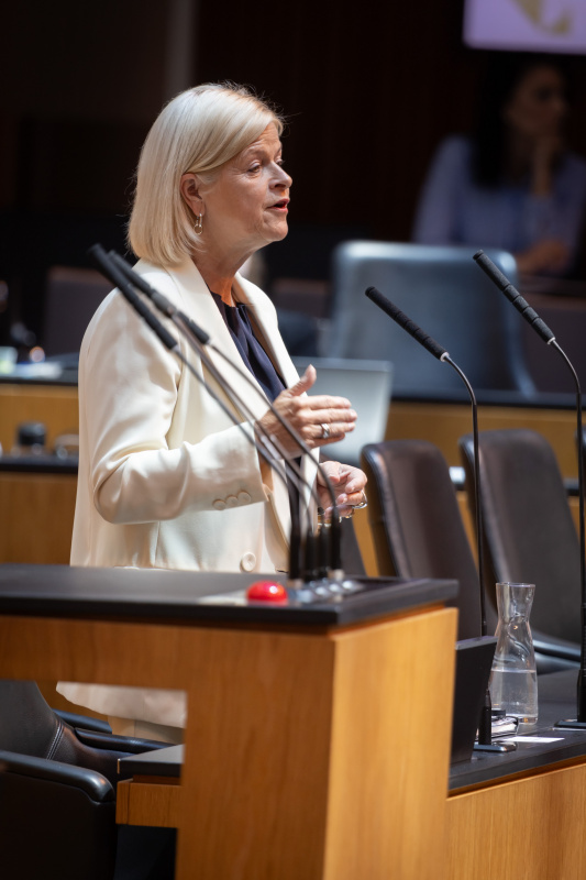 Auf der Regierungsbank Verteidigungsministerin Klaudia Tanner (ÖVP)