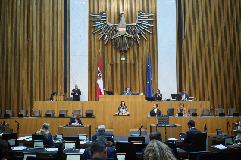 Am Redner:innenpult: Nationalratsabgeordnete Maria Neumann (ÖVP)