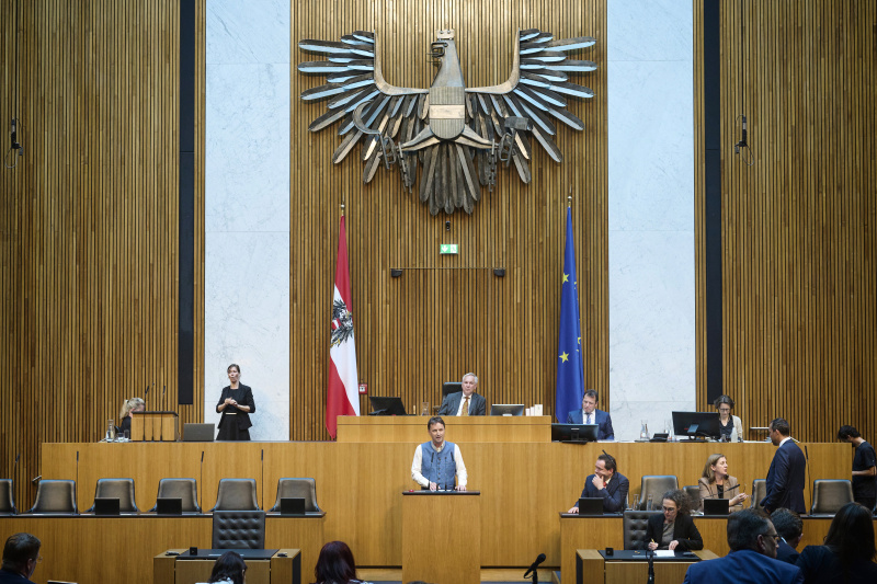 Am Redner:innenpult: Nationalratsabgeordneter Albert Royer (FPÖ)