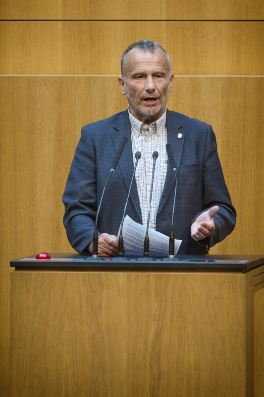 Am Redner:innenpult: Nationalratsabgeordneter Alois Kainz (FPÖ)