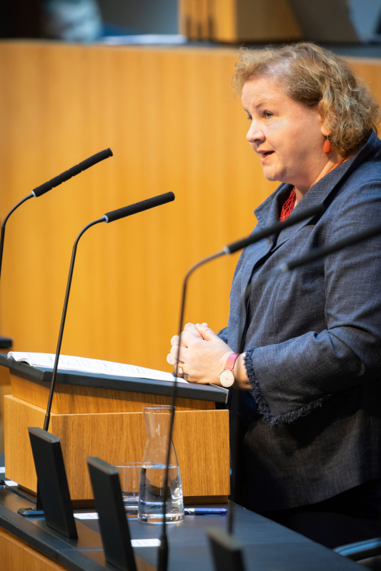 Auf der Regierungsbank Sozialministerin Korinna Schumann (SPÖ)