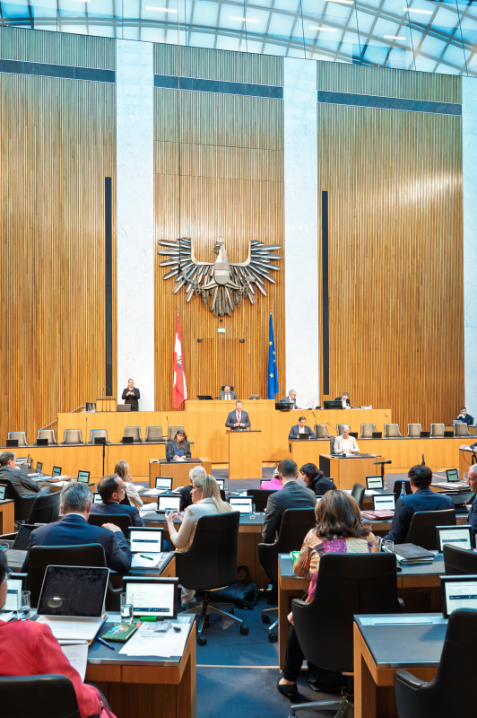 Am Redner:innenpult Nationalratsabgeordneter Markus Tschank (FPÖ)