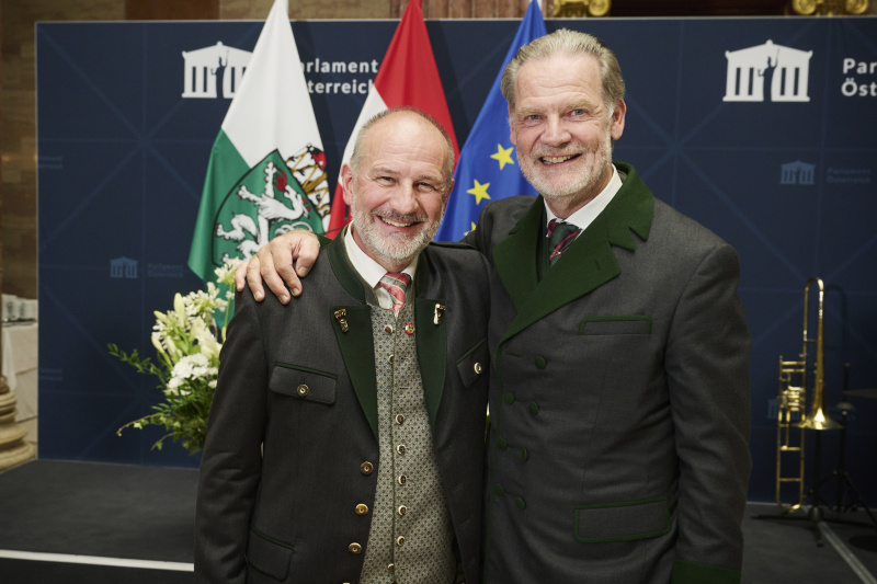 Von links: Bundesratspräsident Peter Samt (FPÖ), Landtagspräsident der Steiermark Gerald Deutschmann
