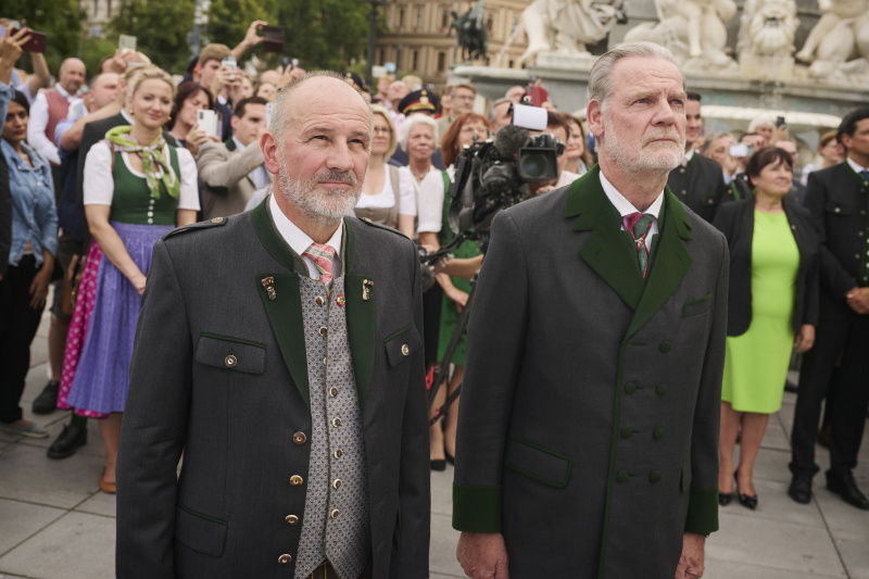 Von links: Bundesratspräsident Peter Samt (FPÖ), Landtagspräsident der Steiermark Gerald Deutschmann