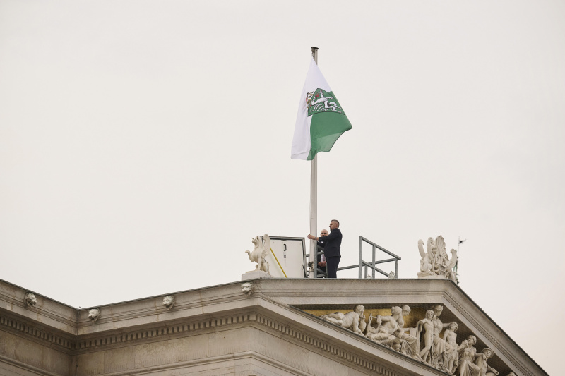 Hissen der Fahne Steiermark
