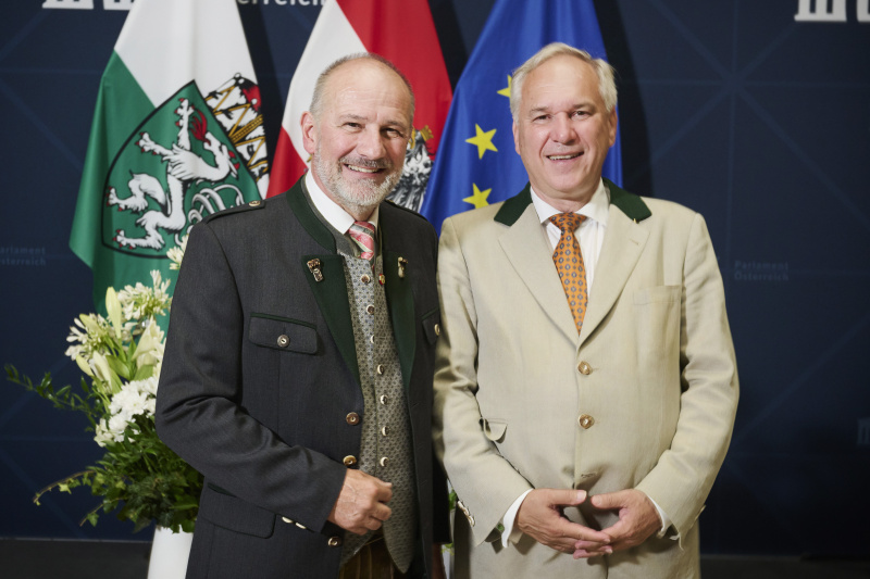 Von links: Bundesratspräsident Peter Samt (FPÖ), Nationalratspräsident Walter Rosenkranz (FPÖ)
