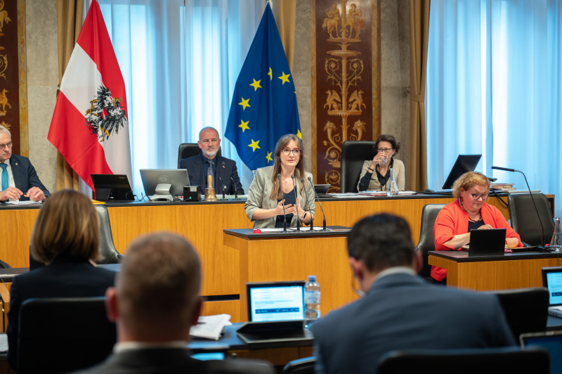 Bundesrätin Julia Deutsch (NEOS) am Redner:innenpult
