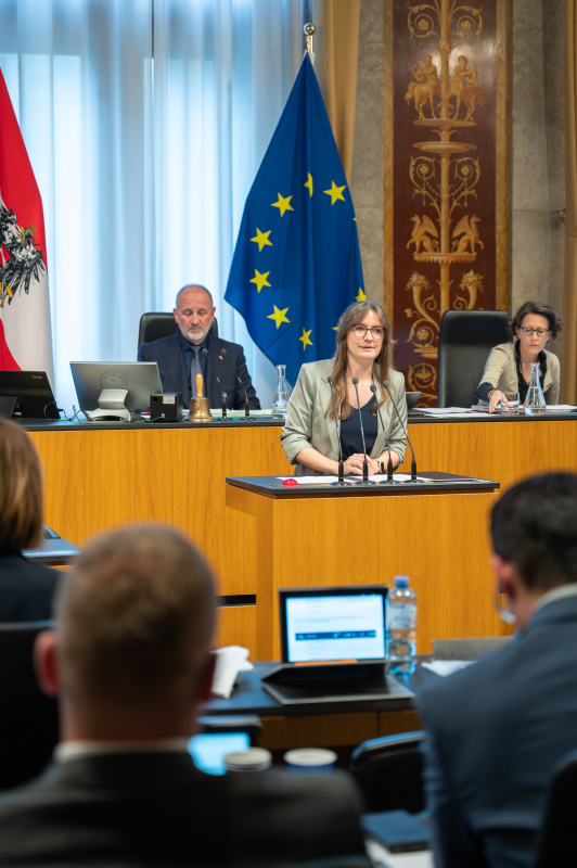 Bundesrätin Julia Deutsch (NEOS) am Redner:innenpult