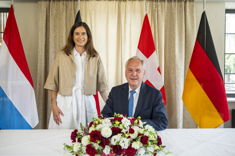 Von rechts: Nationalratspräsident Walter Rosenkranz (FPÖ), Schweizer Nationalratspräsidentin Maja Riniker 