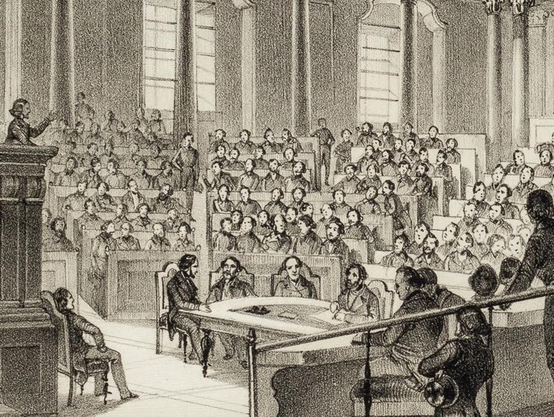 Die erste vorberatende Sitzung des Reichstags in Wien (Franz Kollarz, 1848)