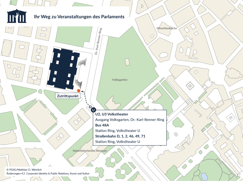 Zutrittspunkt zum Parlamentsgebäude 