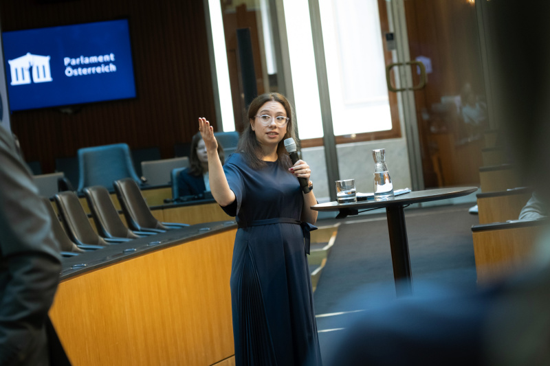 Einführung ins Thema durch Parlamentsbedienstete Sandra Kusmierczyk - Abteilung EU-Angelegenheiten