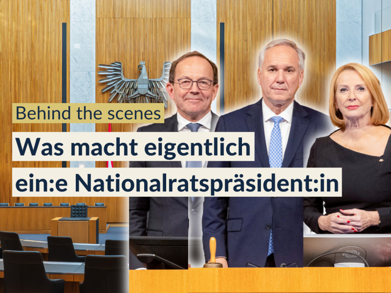 Sie leiten die Sitzungen, erteilen das Wort und vergeben Ordnungsrufe – wir haben mit Nationalratspräsident Walter Rosenkranz, Zweiten Nationalratspräsidenten Peter Haubner und Dritter Nationalratspräsidentin Doris Bures über ihre Aufgaben bei Sitzungen gesprochen.